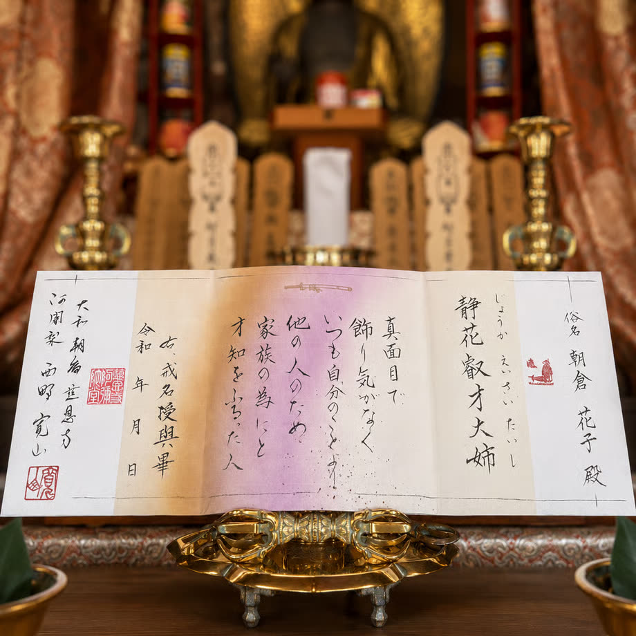 ご戒名授与証の見本